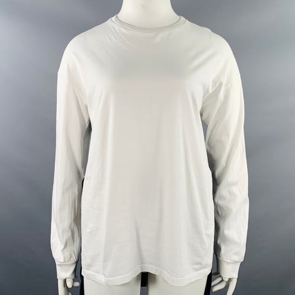 STELLA McCARTNEY Size L White Burgundy Navy Cotton Logo Pullover - Picture 1 of 9
